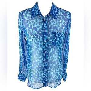 Blue, sheer EQUIPMENT blouse